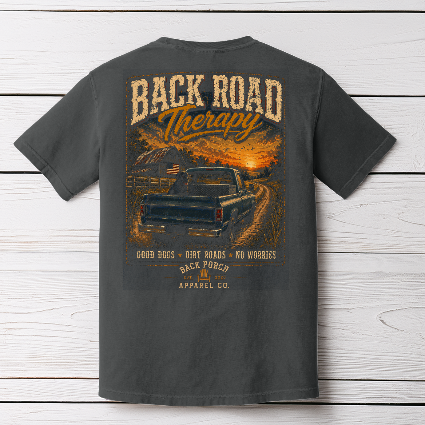 Back Road Therapy Comfort Colors Graphic Tee