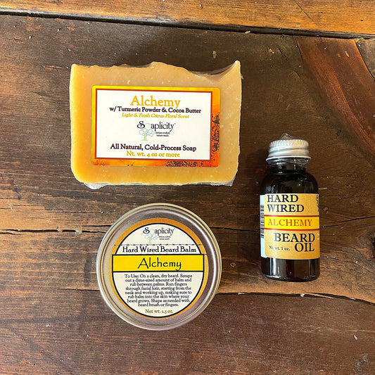 Bearded Trio Gift Set with Hard Wired Beard Oil, Balm, & Body Soap Bar