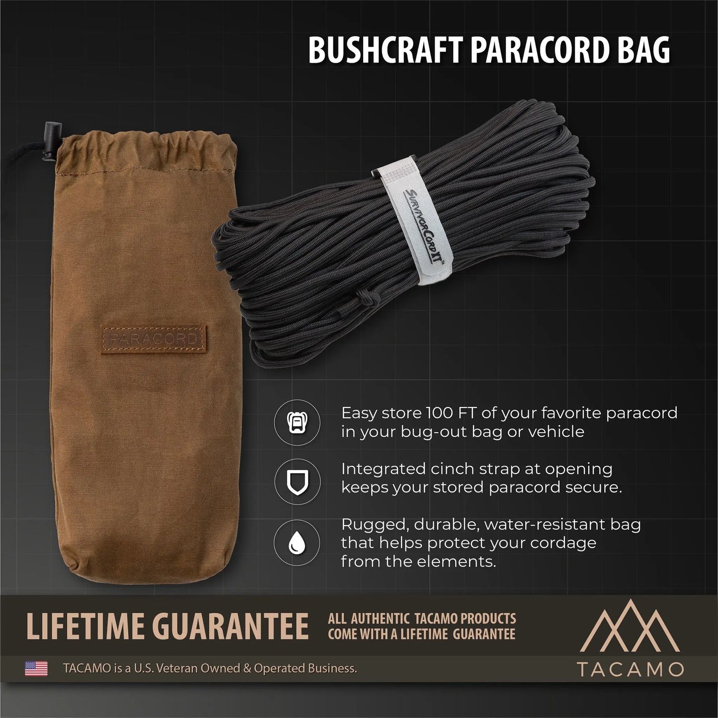Canvas Bushcraft Bag for Paracord TITAN Survival