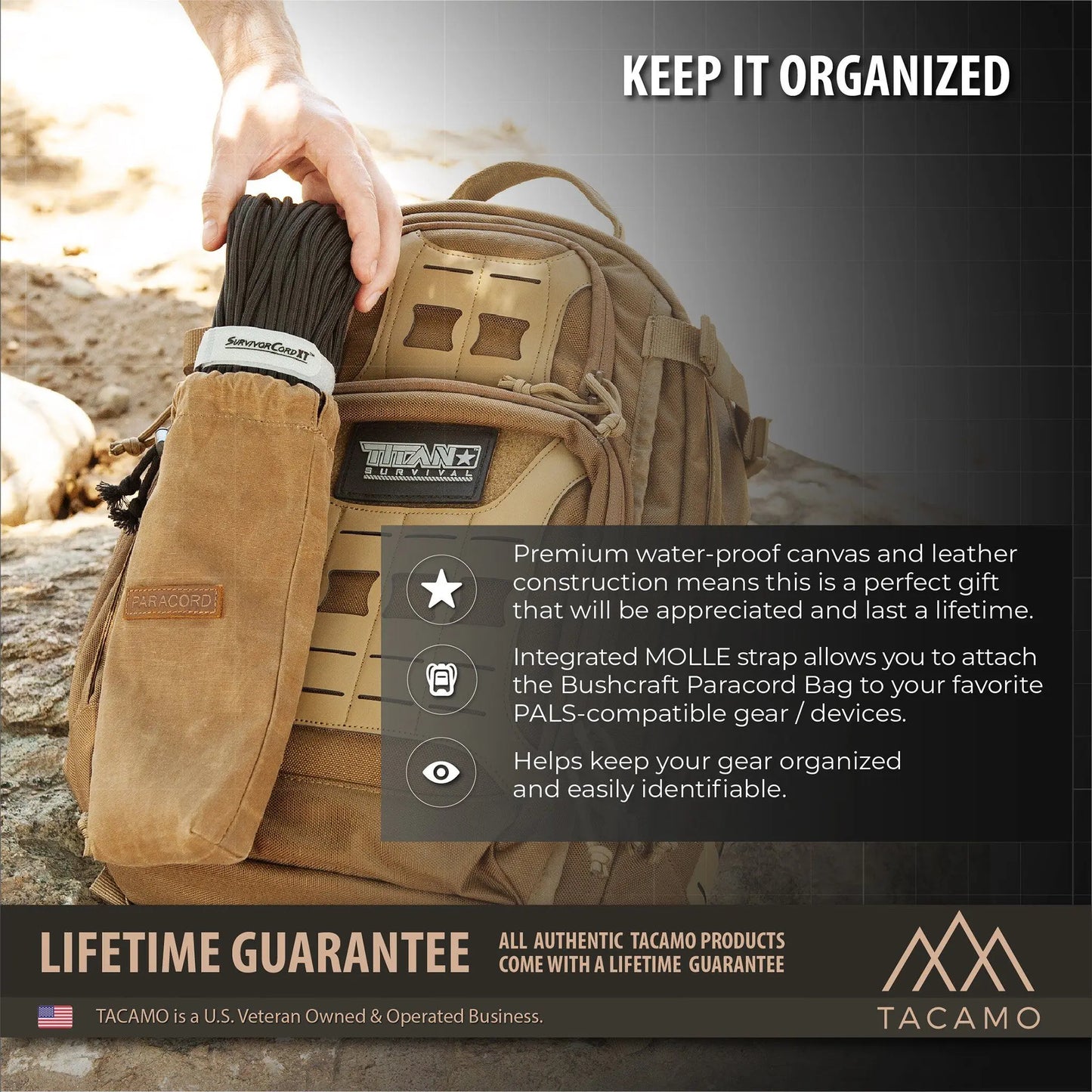 Canvas Bushcraft Bag for Paracord TITAN Survival
