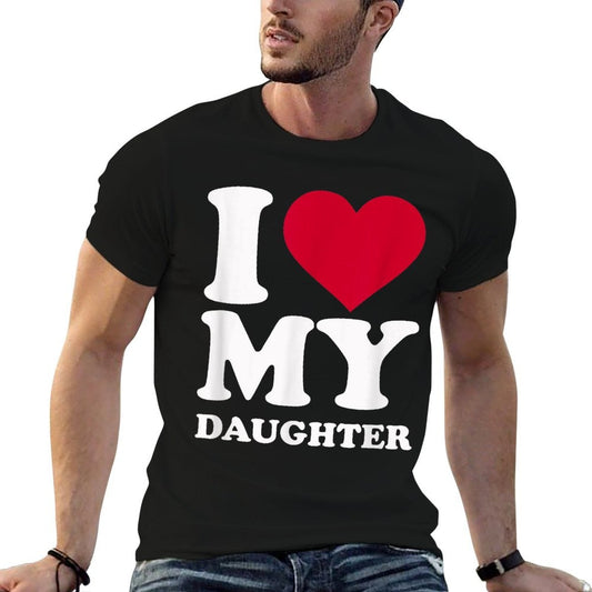 I Love My Daughter Trendy Pattern T-Shirt