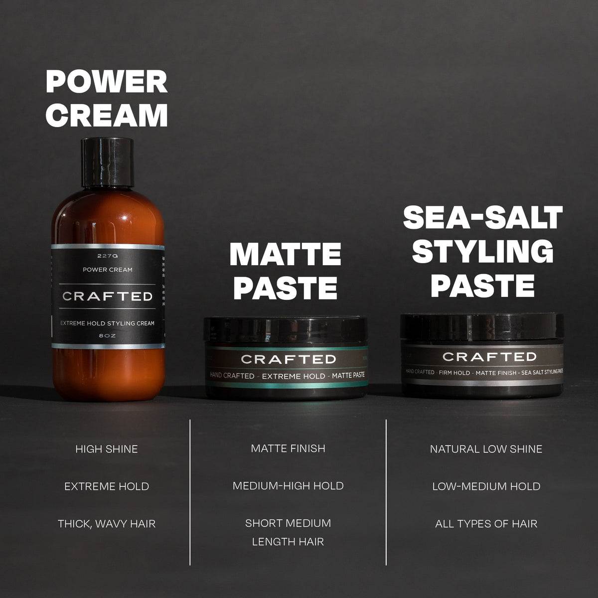 CRAFTED Sea Salt Matte Paste – Textured, Matte Finish – 4oz | TheSalonGuy