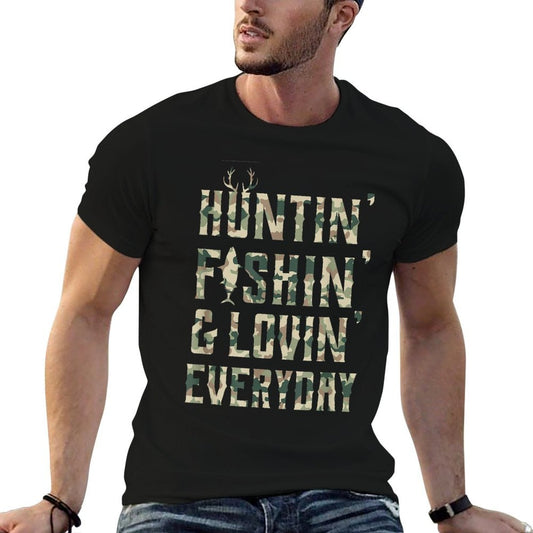 Hunting Fishing Loving Every Day, Camo Easy-care T-Shirt
