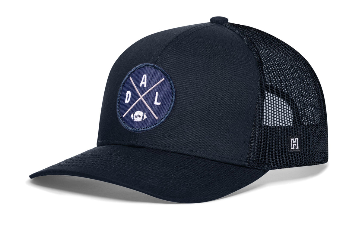 Dallas Trucker Hat | Gray-White DAL X Football Snapback
