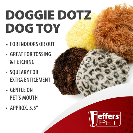 Jeffers 5" Doggie Dotz Plush Squeaker Dog Toy, Each