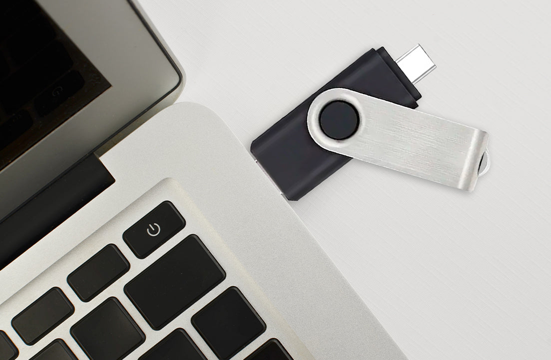 Unprinted Dual SWM Flash Drive - Large Capacity