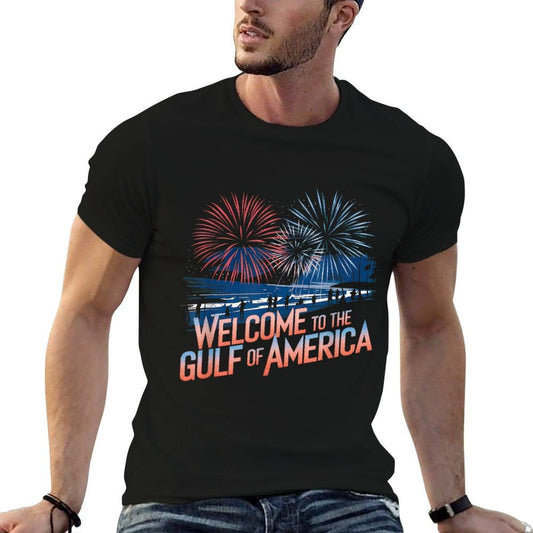 Gulf Of USA America Gift Men Women Flag Beach Fade-proof Color T-Shirt