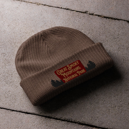 Great Smoky Mountains Embroidered National Park Sign Beanie
