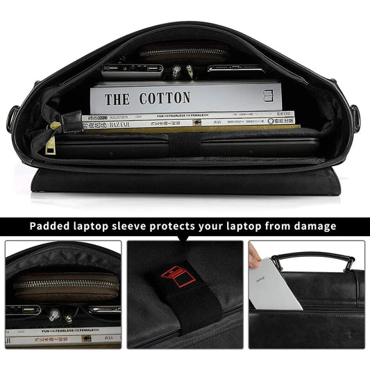 Men’s Leather Messenger Bag – Laptop Ready