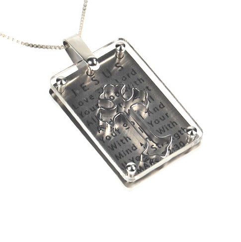 3D Shield Cross Necklace