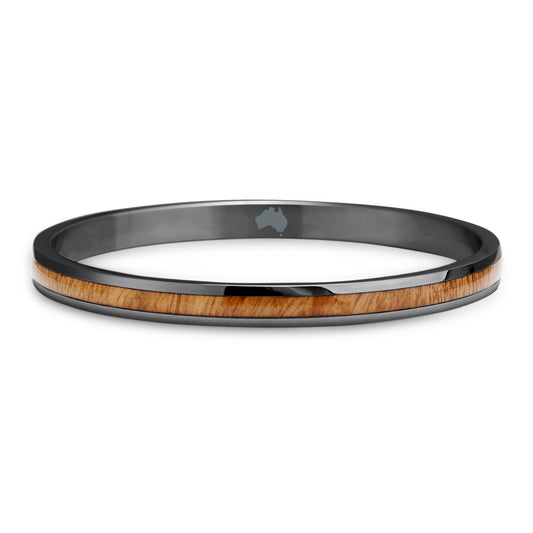 Gum Burl Bangle - Gunmetal