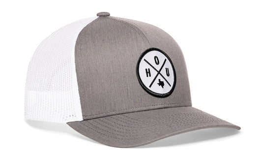Houston Trucker Hat | Gray-White HOU X Snapback