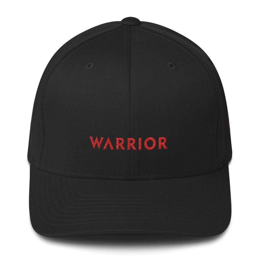 HIV/AIDS or Blood Cancer Awareness Twill Fitted Hat with Red Ribbon and Warrior