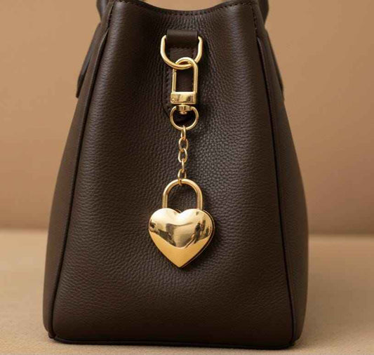 Heart Gold Plated Padlock Charm for Purses