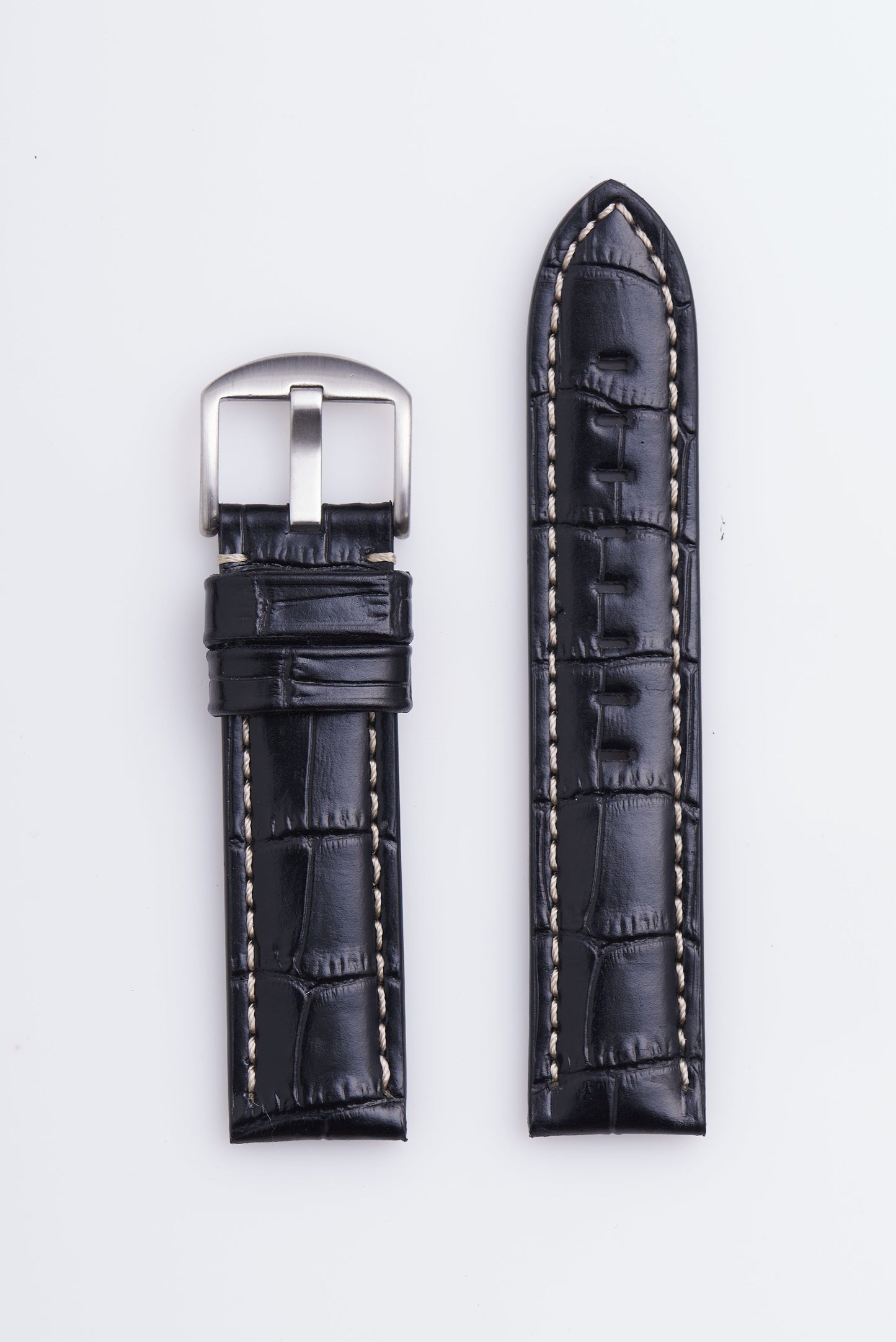 Black Genuine Italian Calfskin Alligator Grain | h2035