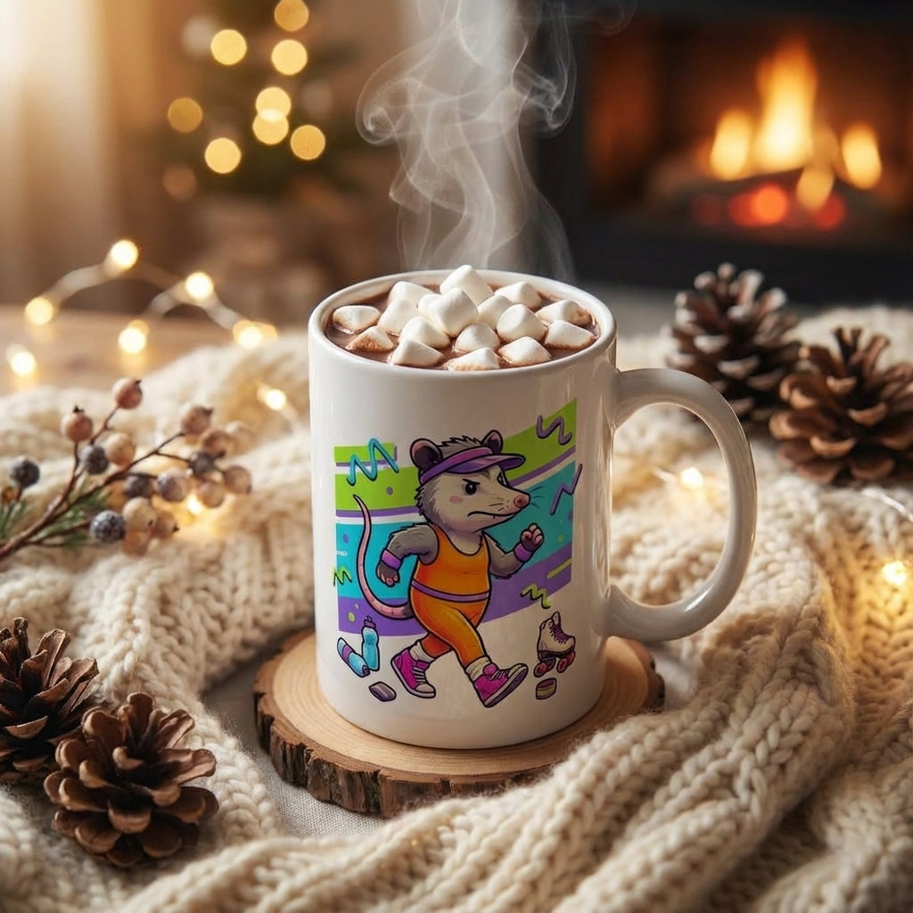 Neon Aerobics Possums - Spandex Stroll - 15oz Mug