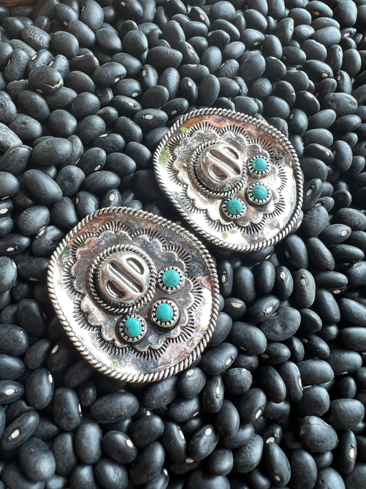 Turquoise Stone Cowgirl Hat Stud Earrings Wild Junkie
