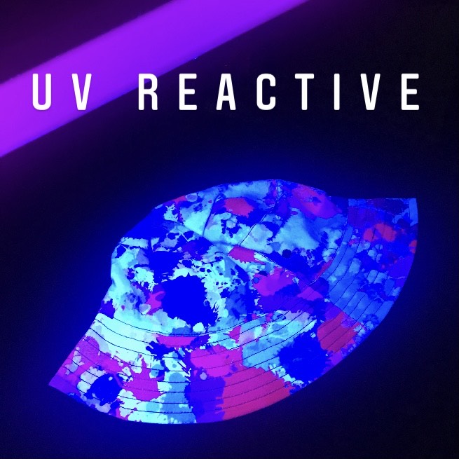 Cherry Frost Paint Splatter Bucket Hat | UV Blacklight Reactive