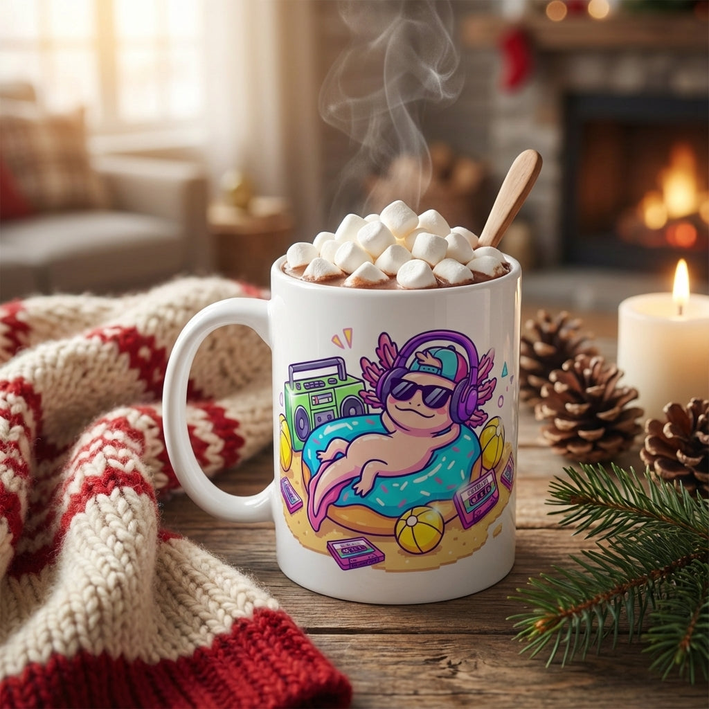 Pool Party Axolotls - Axolotl Radio Vibes - 15oz Mug