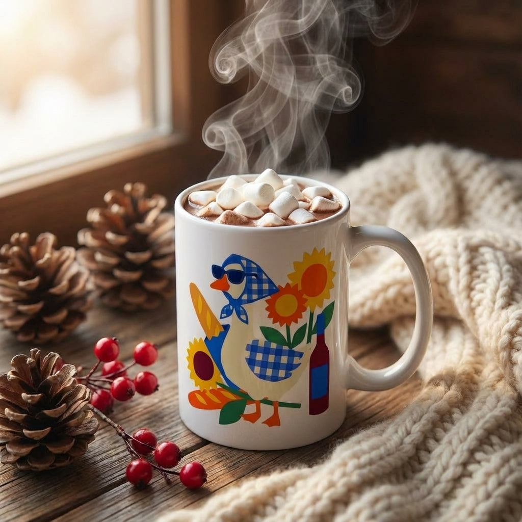 Silly Goose Social - Goose in Gingham - 15oz Mug