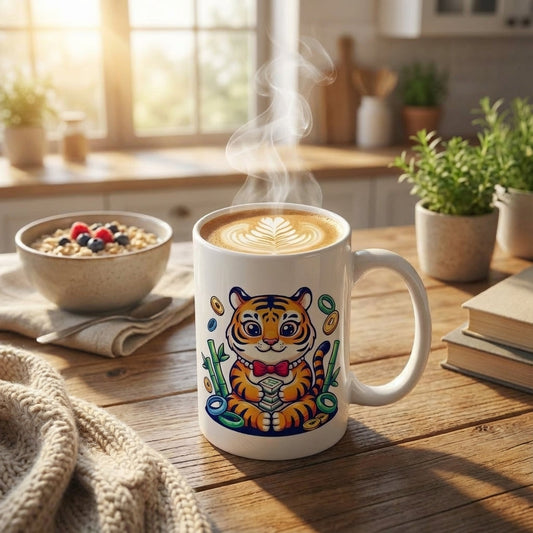 Mahjong Night Tigers - Lucky Eight Tiger - 15oz Mug