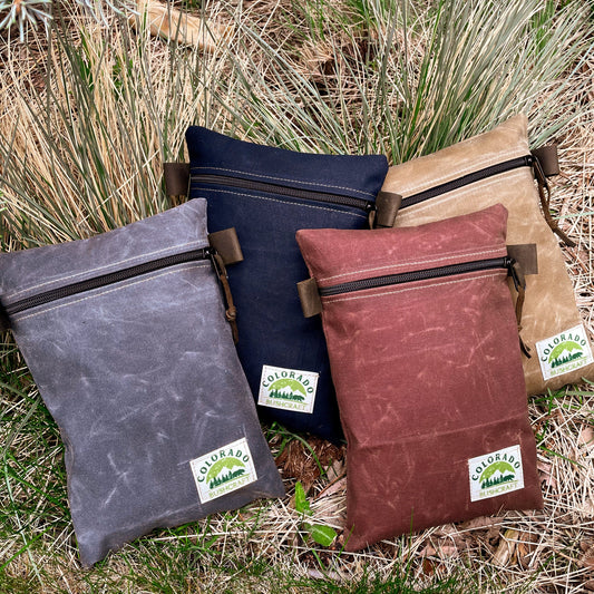 Handmade Medium Waxed Canvas Traditional EDC Pouch Bushcraft Survival Camping Possibles Dopp Grooming (Various Colors) Colorado Bushcraft