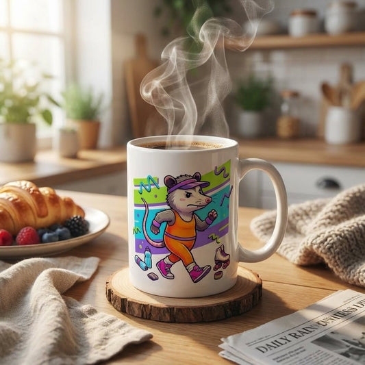 Neon Aerobics Possums - Spandex Stroll - 15oz Mug