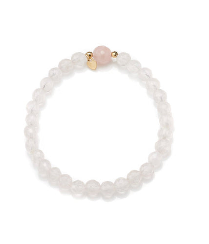 Eternal Love Rose Quartz and Gold Stretch Bracelet