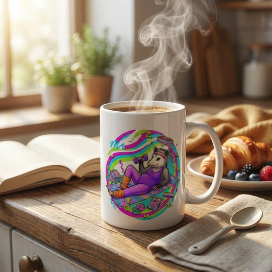 Neon Aerobics Possums - Leotard Lounge - 15oz Mug
