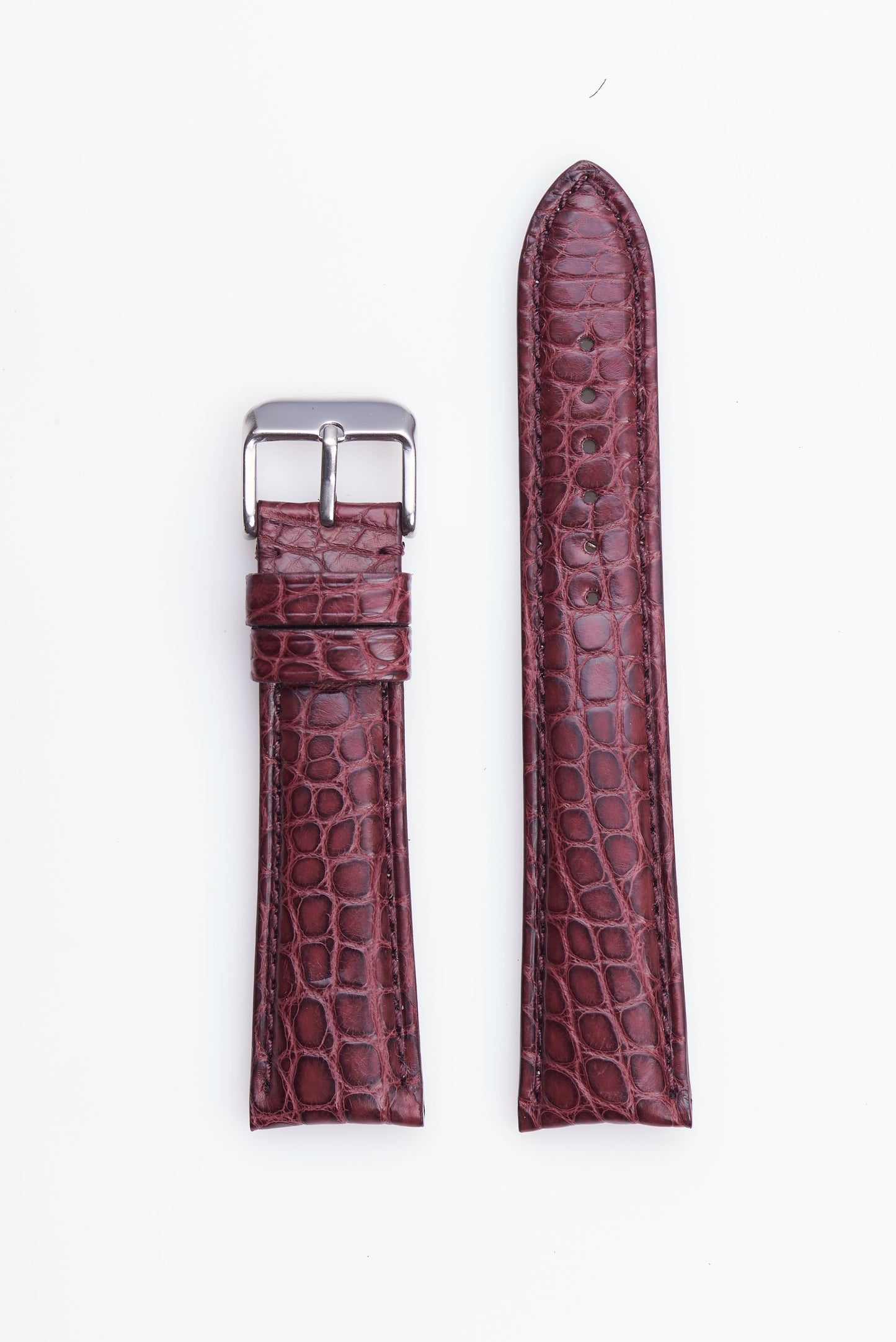 Burgundy Round Grain Genuine Alligator | h2010