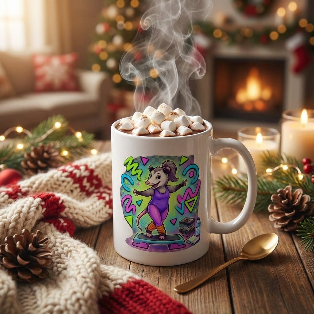 Neon Aerobics Possums - Grapevine Grind - 15oz Mug
