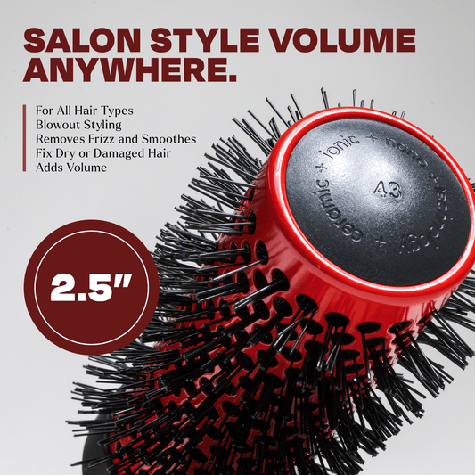 Ion Infused Ceramic Round Brush 2.5" TheSalonGuy