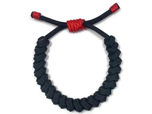 Engineered Jet Black and Red Rope Bracelet Engineered