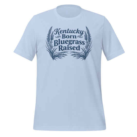 Kentucky Born, Bluegrass Raised T-Shirt | Hand-Drawn Grass Design | Classic Cotton