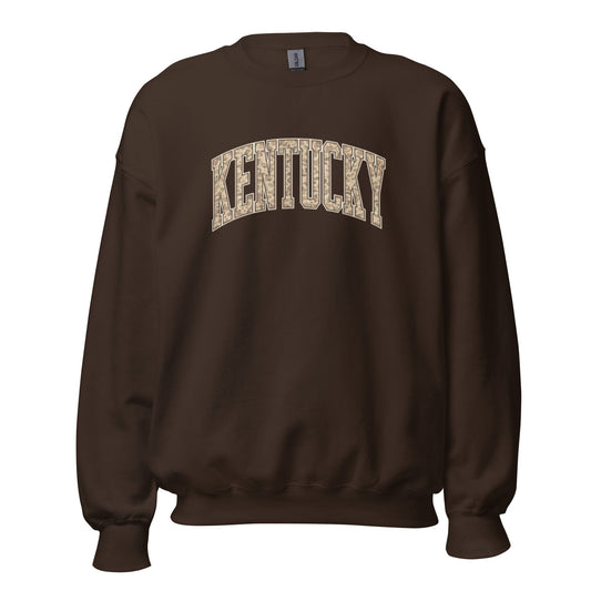 Kentucky Camo Letter Sweatshirt | Arched Bold Design | Unisex Fit