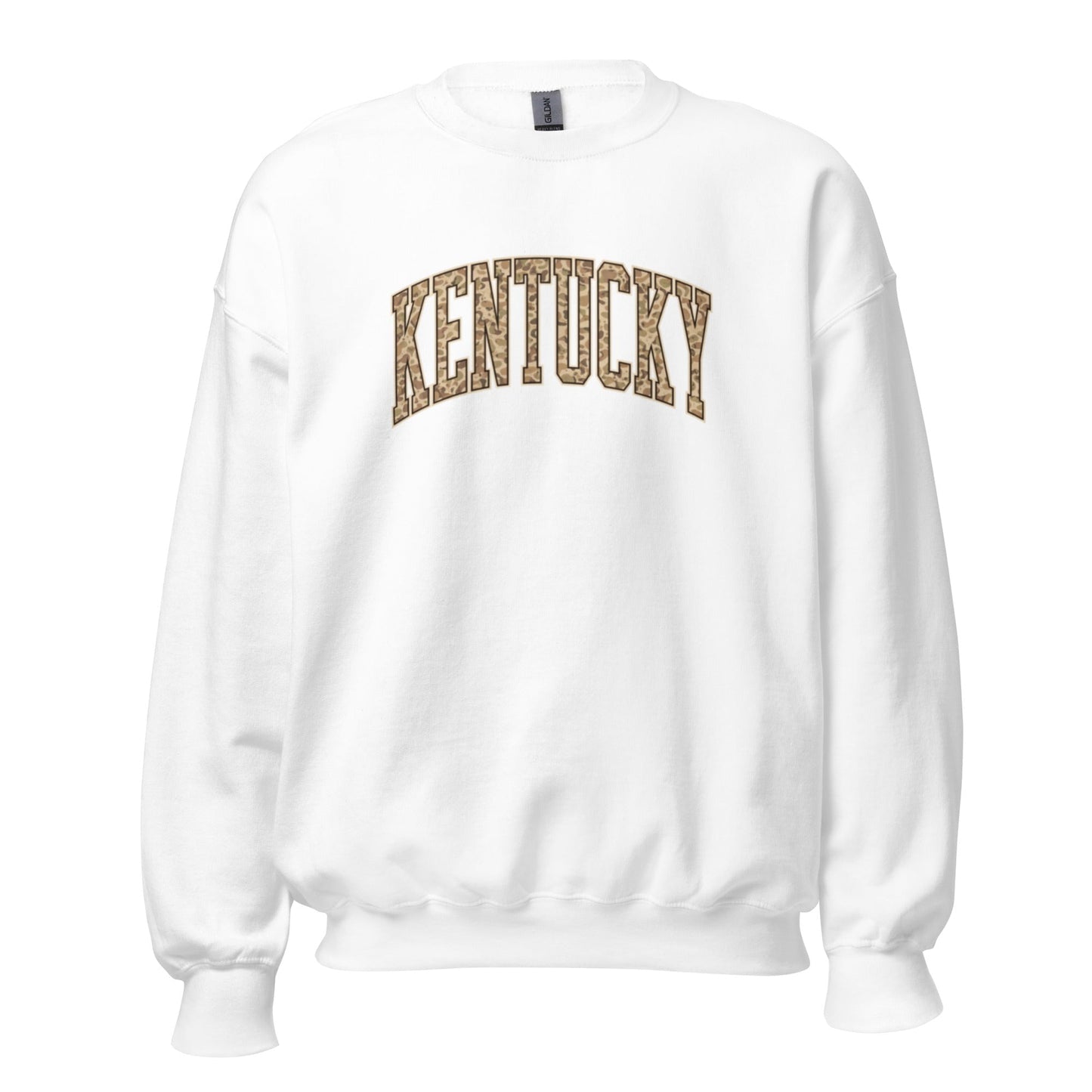 Kentucky Camo Letter Sweatshirt | Arched Bold Design | Unisex Fit
