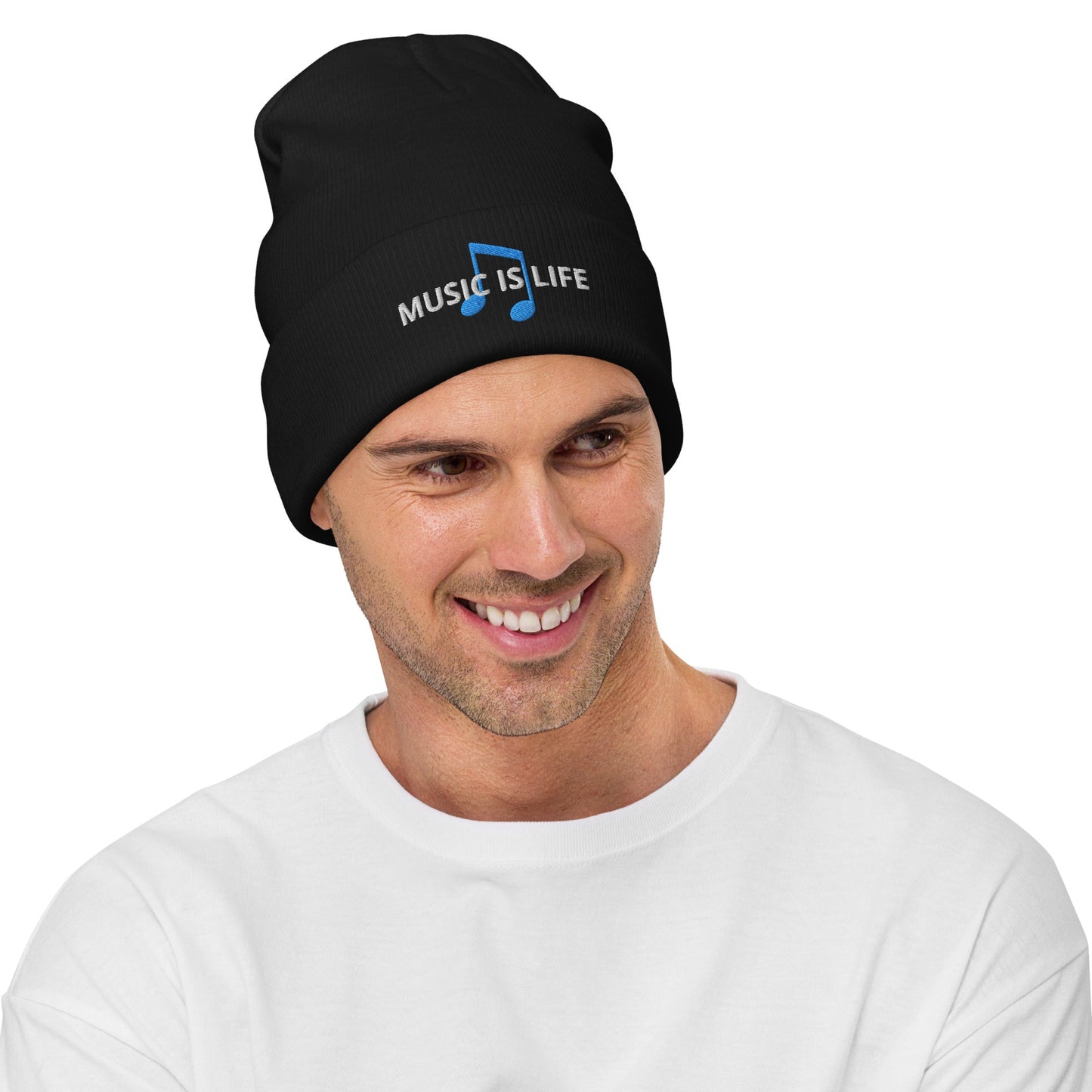 Music Is Life Embroidered Beanie