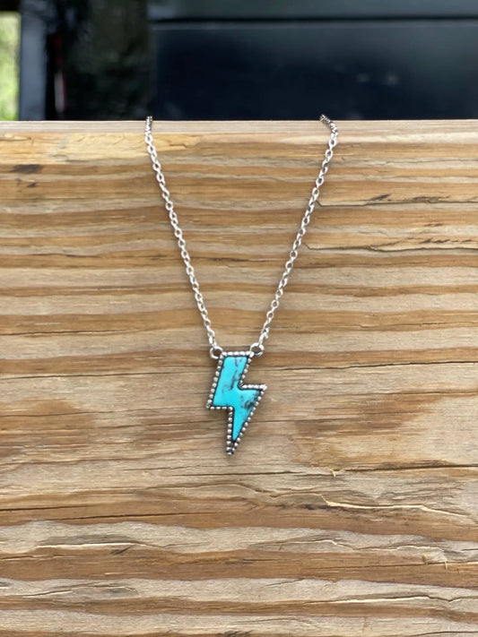 Lightning Bolt Stone Necklace Wild Junkie
