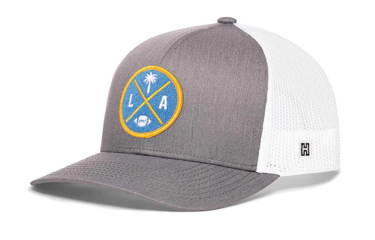 Los Angeles Trucker Hat | Black LA X Football Snapback