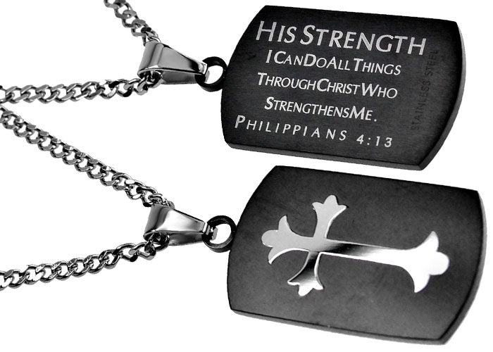 Black Shield Cross Necklace
