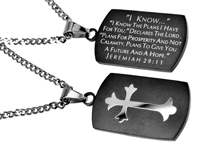 Black Shield Cross Necklace