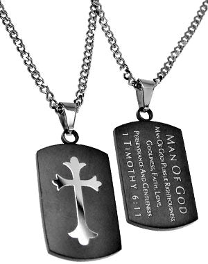 Black Shield Cross Necklace
