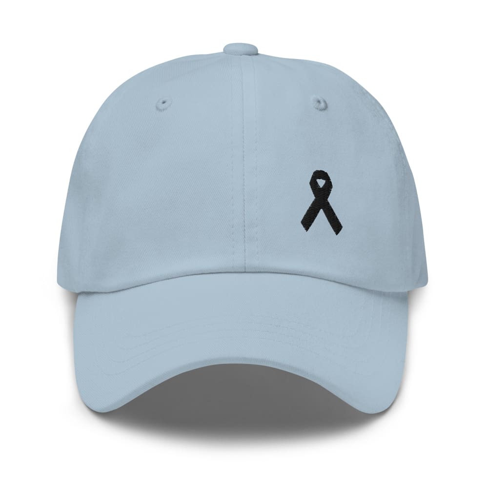 Melanoma and Skin Cancer Awareness Dad Hat with Black Ribbon