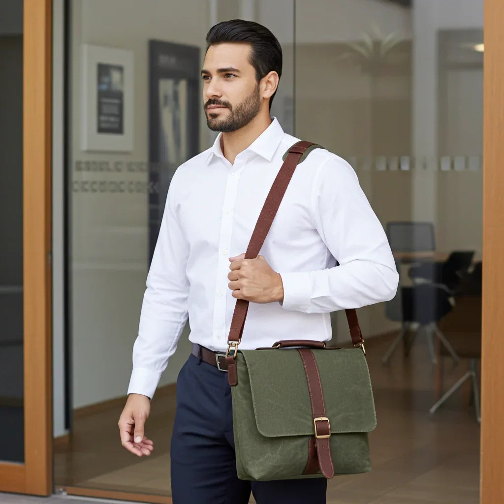 Messenger Bags, Maxwell Leather/Waxed Canvas Messenger Bags