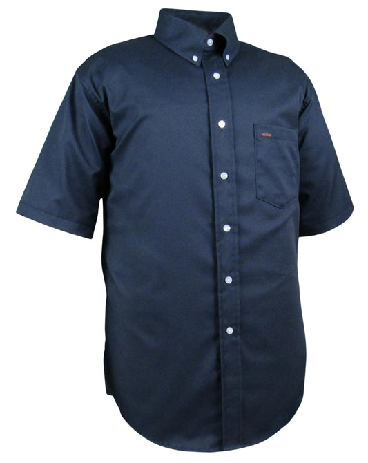 Ruddock Shirts - Navy Blue Button Down - One pocket - Short Sleeve - Oversized Fit