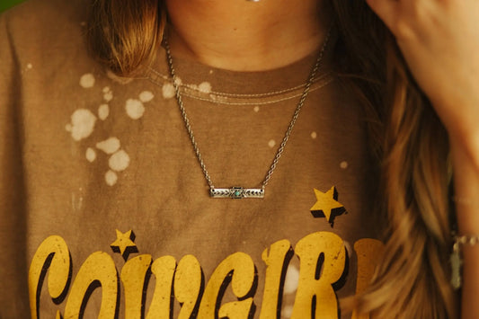 Nocona Bar Necklace with Turquosie Stone Wild Junkie
