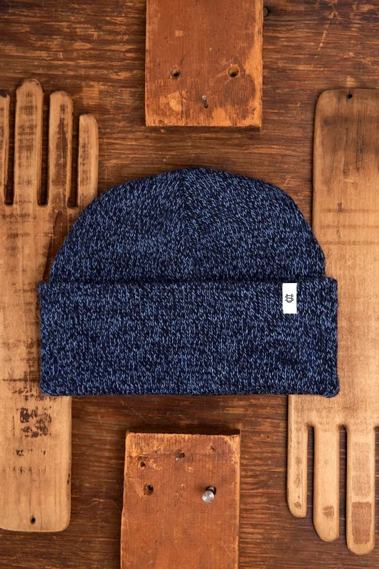 Denim Melange Ragg Wool Beanie UPSTATE STOCK