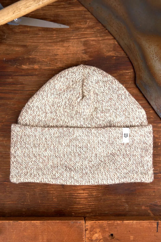 Oatmeal Melange Ragg Wool Beanie UPSTATE STOCK