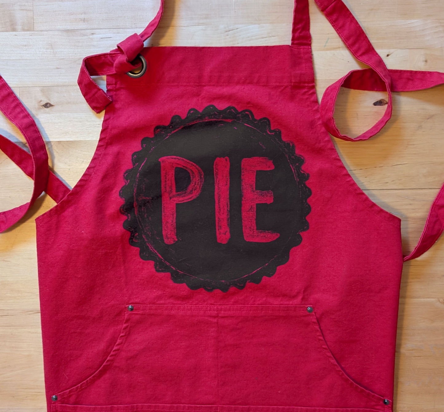 Pie Lover's Cotton Canvas Apron with Pockets