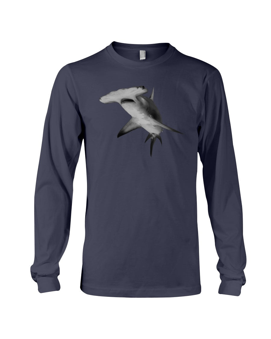 Hammerhead Shark, Great Hammerhead in Bimini Bahamas photograph, Moss Apparel, Unisex Long Sleeve T-Shirt